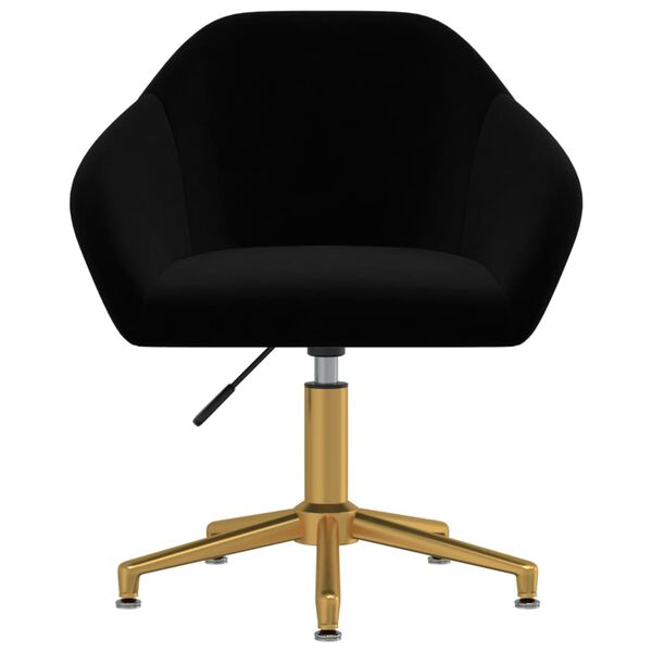 vidaXL Chaise pivotante &agrave; manger Noir Velours