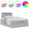 vidaXL Lit ottoman avec matelas et LED gris clair 120x190cm velours