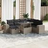 vidaXL Salon de jardin 8 pcs avec coussins gris clair r&eacute;sine tress&eacute;e