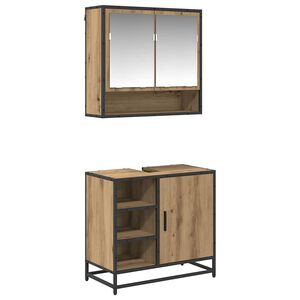 vidaXL Ensemble de mobilier de salle de bain 2 pc Ch&ecirc;ne artisanal