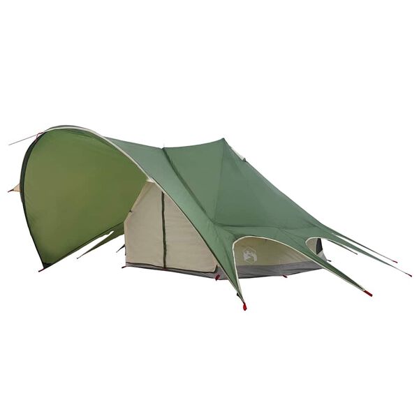 vidaXL Tente tipi avec toit avec &eacute;vent Vert et gris 600 x 600 x 347 cm