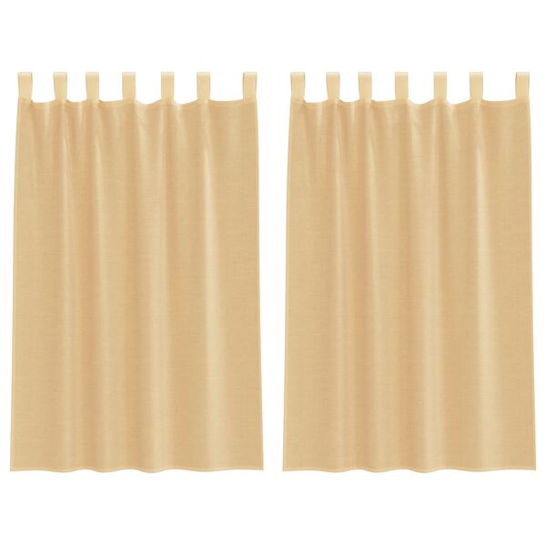 vidaXL Rideaux en voile avec boucles 2 pcs sable 140x175 cm