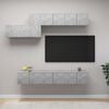 vidaXL Ensemble de meubles TV 7 pcs Gris b&eacute;ton Bois d'ing&eacute;nierie