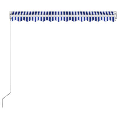 vidaXL Auvent manuel rétractable 350x250 cm Bleu et blanc