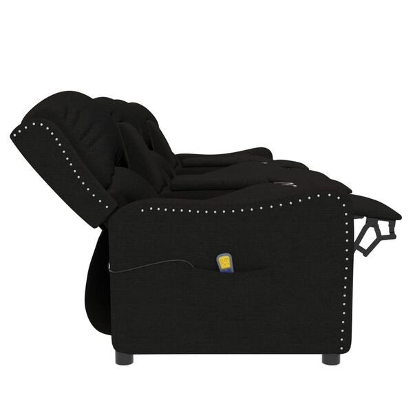 vidaXL Fauteuil de massage inclinable et porte-gobelets 4 places noir