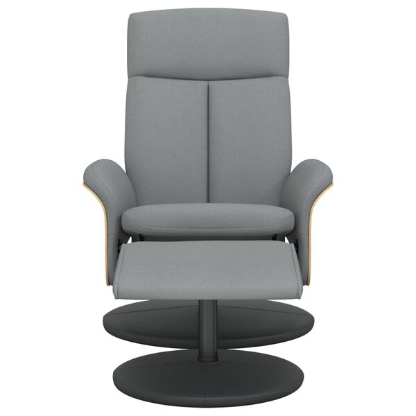 vidaXL Fauteuil inclinable avec repose-pied gris clair tissu