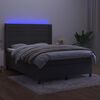 vidaXL Sommier &agrave; lattes de lit matelas et LED Gris fonc&eacute; 140x200 cm