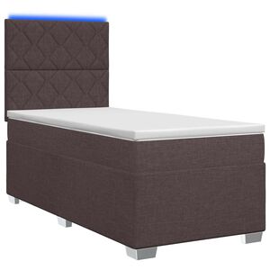 vidaXL Lit boxspring avec matelas Marron fonc&eacute; 80 x 200 cm Tissu
