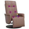 vidaXL Fauteuil inclinable de massage repose-pieds marron similicuir