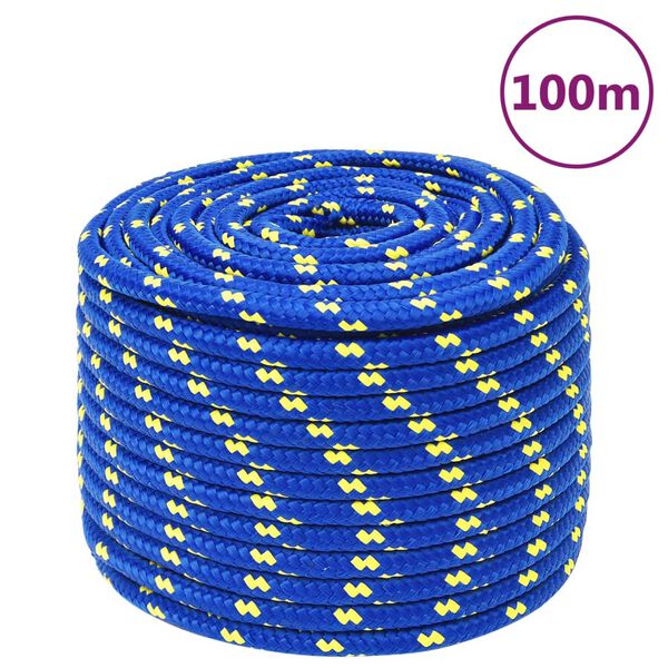 vidaXL Corde de bateau Bleu 12 mm 100 m Polypropyl&egrave;ne