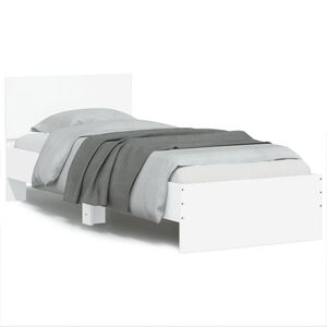 vidaXL Cadre de lit sans matelas avec t&ecirc;te de lit blanc 90x200 cm