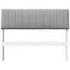 vidaXL T&ecirc;te de lit capitonn&eacute;e Gris clair 100 cm Pin massif