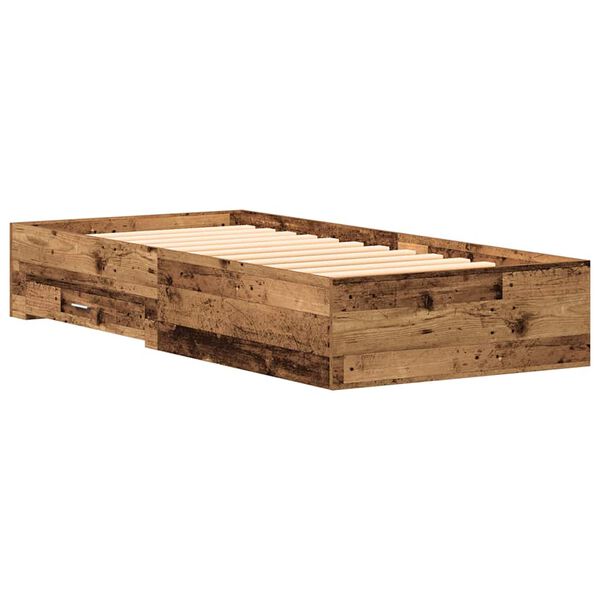 vidaXL Cadre de lit Bois Ancien 90 x 190 cm Bois d'ingénierie