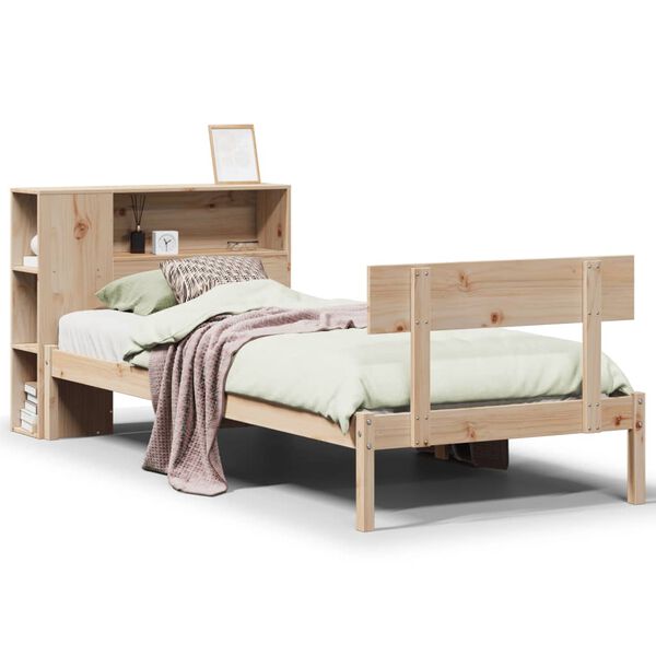 vidaXL Lit biblioth&egrave;que sans matelas 90x200 cm bois de pin massif