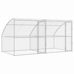 vidaXL Kennel pour Chiens 2 pcs Argent&eacute; 4 x 2 x 2 m Acier