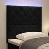 vidaXL T&ecirc;te de lit LED Noir 100 cm Cuir synth&eacute;tique