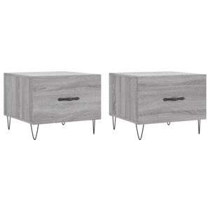 vidaXL Tables basses 2 pcs sonoma gris 50x50x40 cm bois d'ing&eacute;nierie