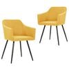 vidaXL Chaises &agrave; manger lot de 2 jaune tissu