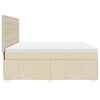 vidaXL Sommier &agrave; lattes de lit avec matelas Cr&egrave;me 180x200 cm Tissu