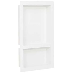 vidaXL Niche de douche avec 2 compartiments Blanc brillant 41x69x9 cm