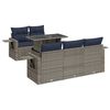 vidaXL Salon de jardin 6 pcs avec coussins gris r&eacute;sine tress&eacute;e