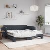 vidaXL Lit de jour avec gigogne sans matelas gris fonc&eacute; 90x190 cm