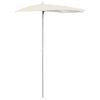 vidaXL Demi-parasol de jardin avec m&acirc;t 180x90 cm sable