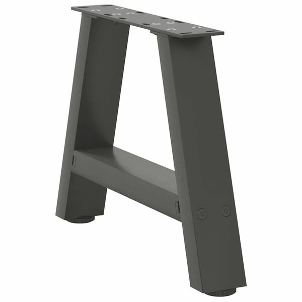 vidaXL Pieds de table basse en forme de A, 2 pi&egrave;ces, anthracite, 50 x (30-31) cm, acier
