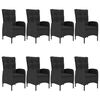 vidaXL Ensemble &agrave; manger de jardin 9 pcs Noir