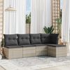 vidaXL Salon de jardin 5 pcs avec coussins gris clair r&eacute;sine tress&eacute;e