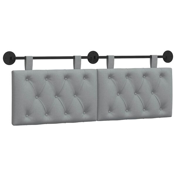 vidaXL T&ecirc;te de lit suspendue Gris clair 150 x 55 x 7 cm tissu
