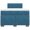 vidaXL Sommier &agrave; lattes de lit et matelas bleu fonc&eacute; 120x190cm velours