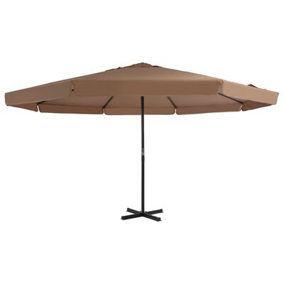 vidaXL Parasol d'extérieur avec poteau en aluminium 500 cm Taupe