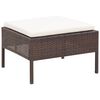 vidaXL Salon de jardin 3 pcs avec coussins R&eacute;sine tress&eacute;e Marron