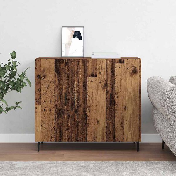 vidaXL Buffet Bois ancien 90 x 34 x 80 cm Bois d'ing&eacute;nierie