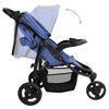 vidaXL Poussette b&eacute;b&eacute; &agrave; 3 roues Bleu marine et noir Acier