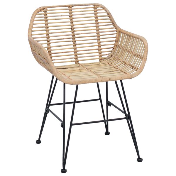 vidaXL Chaise de salle &agrave; manger 2 pcs Naturel 55 x 50 x 74 cm
