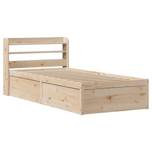 vidaXL Cadre de lit avec t&ecirc;te de lit 75x190 cm bois de pin massif