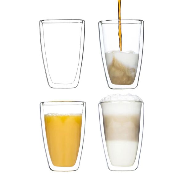 HI Ensemble de verres &agrave; latte macchiato 2 pcs 400 ml transparent