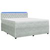 vidaXL Lit boxspring avec matelas Gris clair 160 x 200 cm Velours