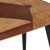 vidaXL Fauteuil avec repose-pieds Marron Cuir v&eacute;ritable et toile