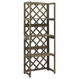 vidaXL Treillis avec &eacute;tag&egrave;res Gris 55x30x140 cm Bois de sapin massif