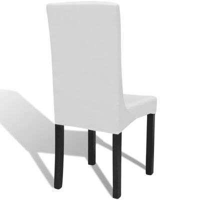 vidaXL Housses extensibles de chaise 6 pcs Blanc
