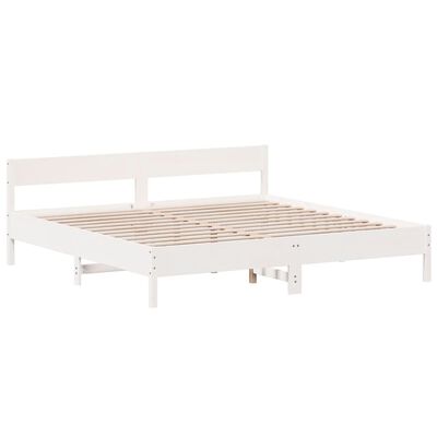 vidaXL Cadre de lit sans matelas blanc 180x200 cm bois massif de pin