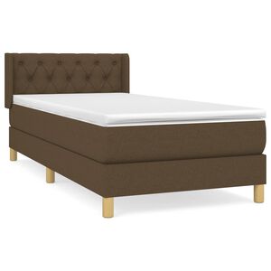 vidaXL Sommier &agrave; lattes de lit avec matelas Marron fonc&eacute; 80x200 cm