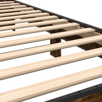 vidaXL Cadre de lit sans matelas chêne fumé 100x200 cm