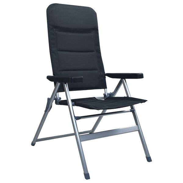 vidaXL Chaises de jardin inclinables lot de 2 Aluminium Noir
