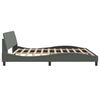 vidaXL Cadre de lit Dover gris fonc&eacute; 200x200 cm tissu