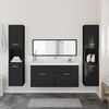 vidaXL Ensemble de meubles salle de bain 4 pcs noir bois d'ing&eacute;nierie