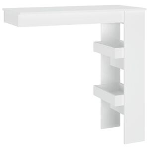 vidaXL Table de bar murale Blanc 102x45x103,5 cm Bois d'ing&eacute;nierie